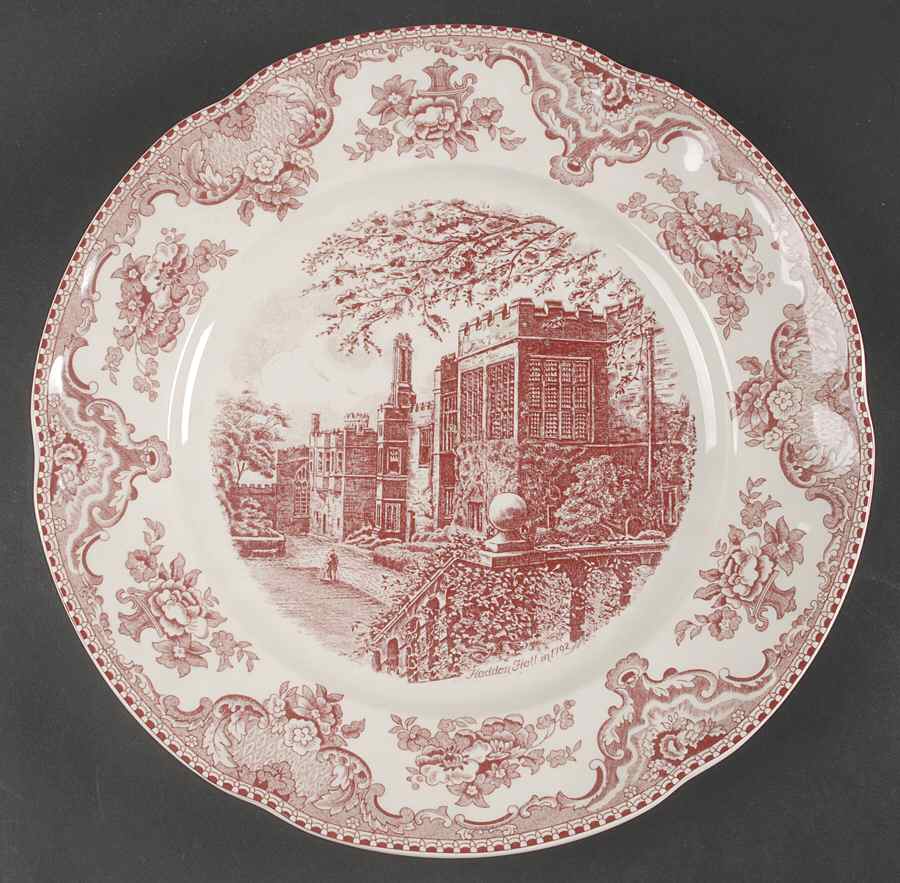 Old Britain Castles Pink (England 1883 Stamp) 12" Chop Plate (Round Platter) by Johnson Brothers-1