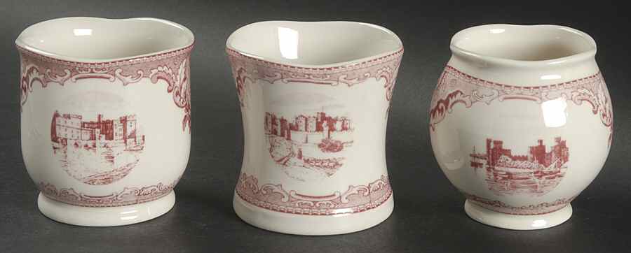 Old Britain Castles Pink (England 1883 Stamp) Votive Candleholder - Set of 3 Motifs by Johnson Brothers-1