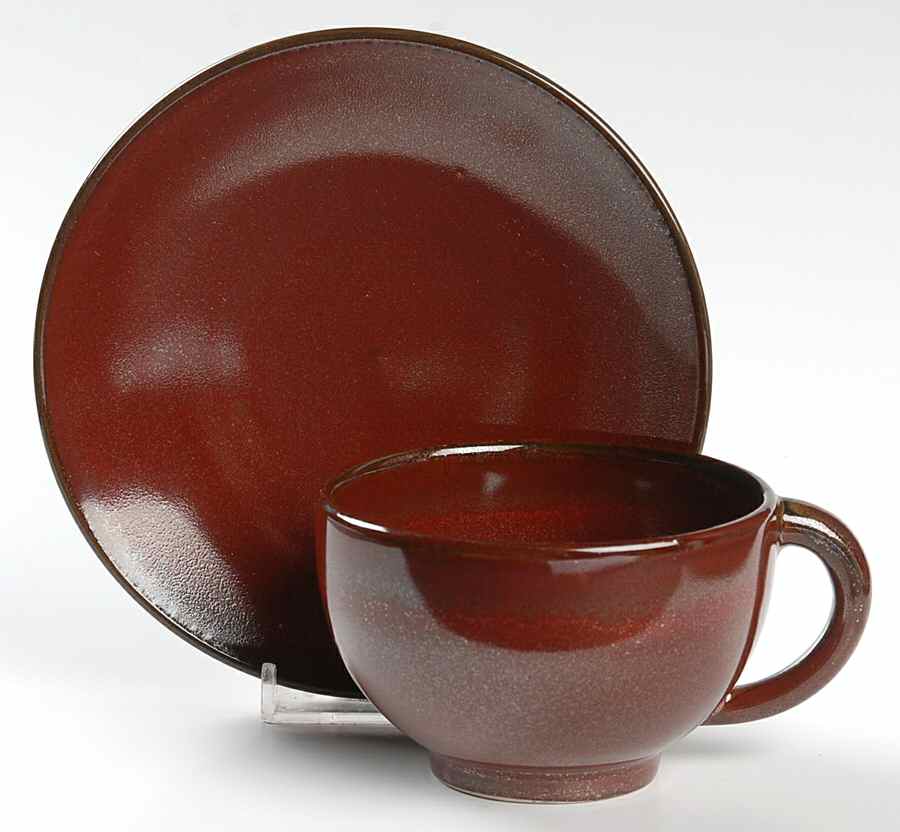 Tourron Rouge de Fer Flat Cup & Saucer Set by Jars-France-1