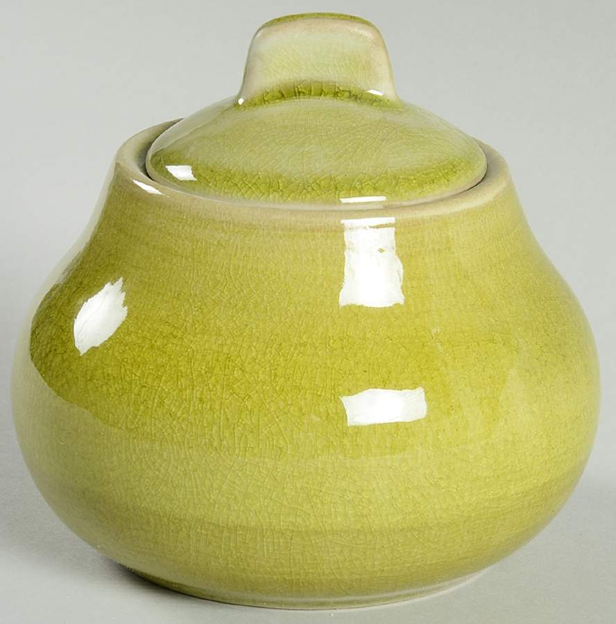 Tourron Tilleul (Avocado Green) Sugar Bowl & Lid by Jars-France-1