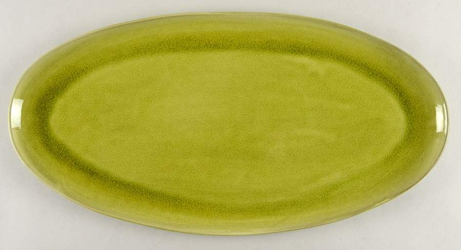 Tourron Tilleul (Avocado Green) 21" Oval Serving Platter by Jars-France-1