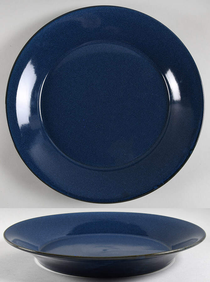 Tourron Indigo 15" Deep Round Platter by Jars-France-1