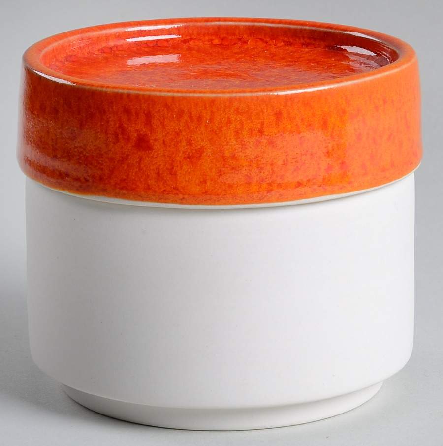 Tourron Orange Medium Canister & Lid by Jars-France-1