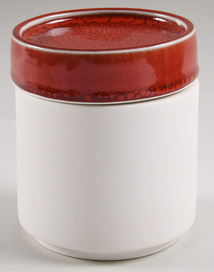 Tourron Cerise (Cherry, Dark Red) Large Canister & Lid by Jars-France-1