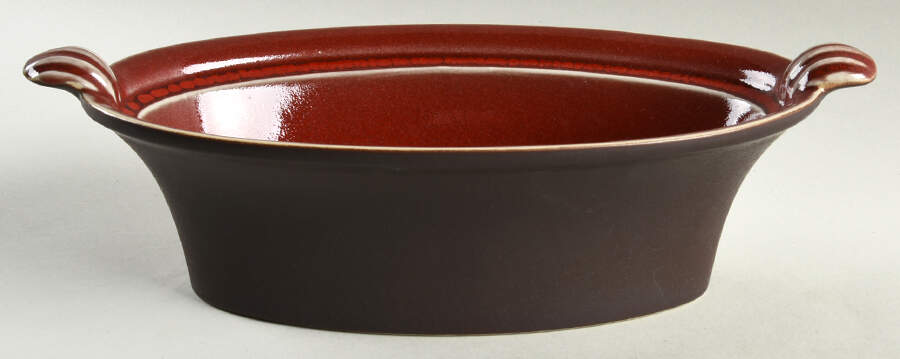 Tourron Cerise (Cherry, Dark Red) 1 Quart Oval Casserole No Lid by Jars-France-1