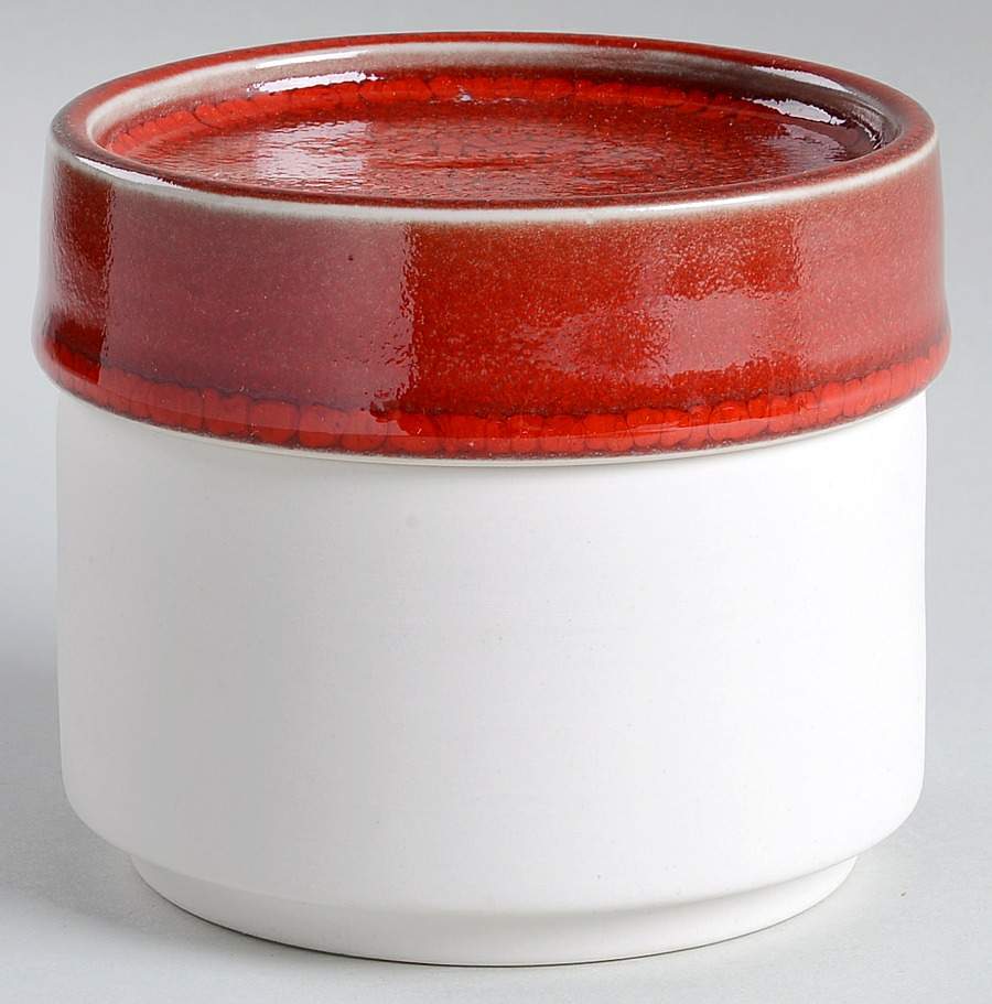 Tourron Cerise (Cherry, Dark Red) Medium Canister & Lid by Jars-France-1