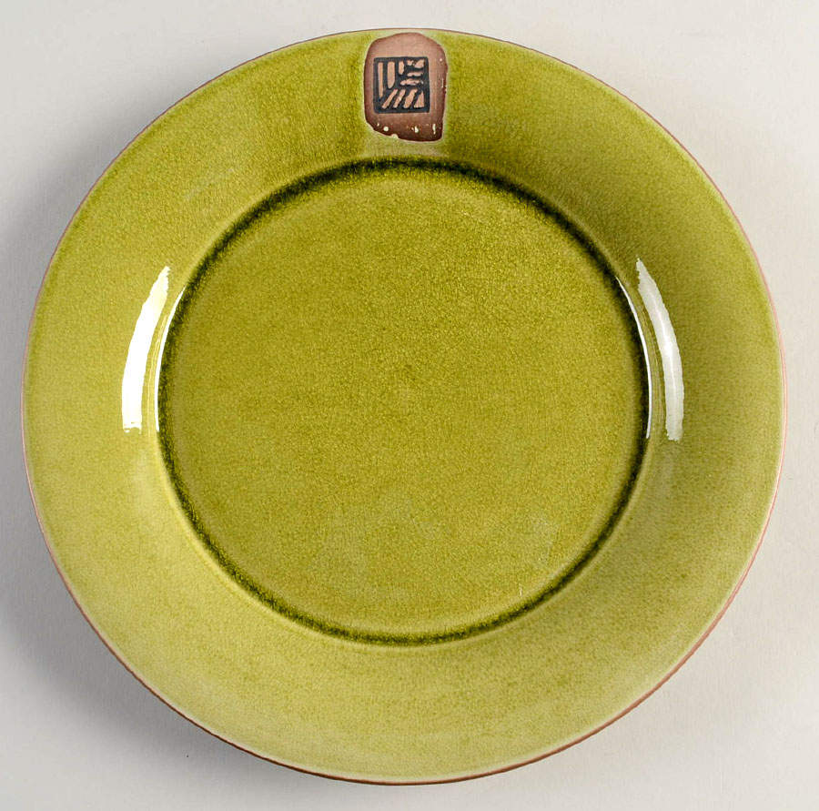 Tanga Tilleul Avocado Green Accent Dinner Plate by Jars-France-1