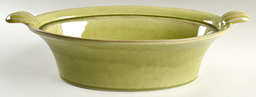 Tanga Tilleul Avocado Green 2 Quart Oval Covered Casserole No Lid by Jars-France-1