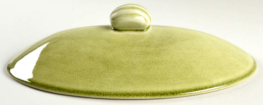 Tanga Tilleul Avocado Green Lid for 2 Quart Oval Covered Casserole by Jars-France-1
