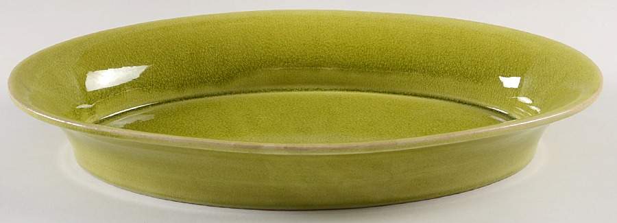 Tanga Tilleul Avocado Green 14" Oval Serving Platter by Jars-France-1