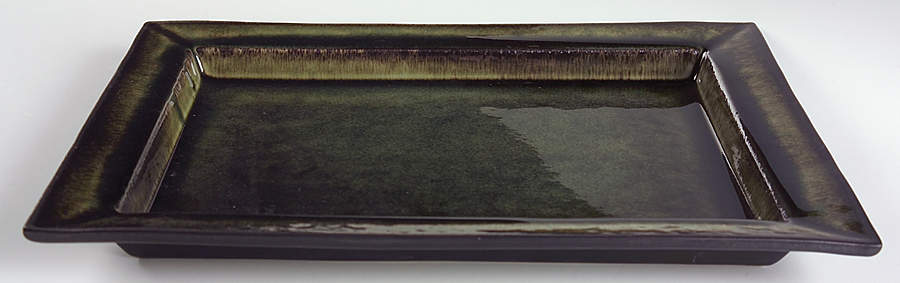 Samoa Vert (Green) 14" Rectangular Serving Platter by Jars-France-1
