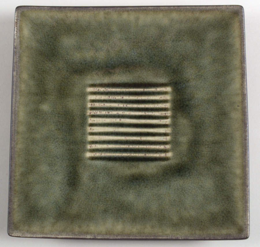Samoa Vert (Green) Square Dinner Plate by Jars-France-1