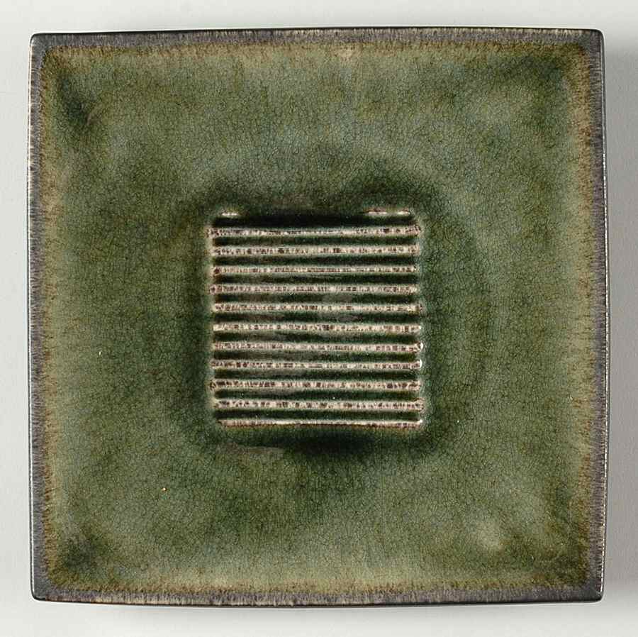 Samoa Vert (Green) Square Salad Plate by Jars-France-1