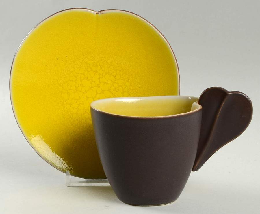 Lilypad Citron Flat Cup & Saucer Set by Jars-France-1