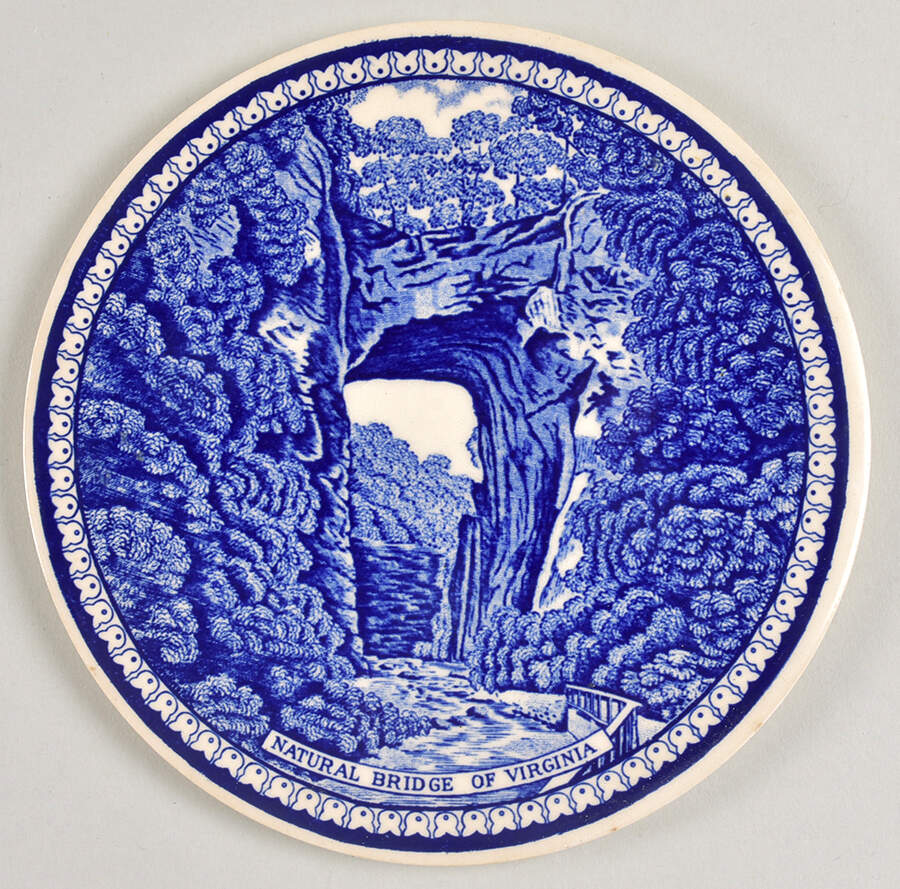 Picturesque Natural Bridge of Virginia Blue Trivet by Jonroth Studios-1