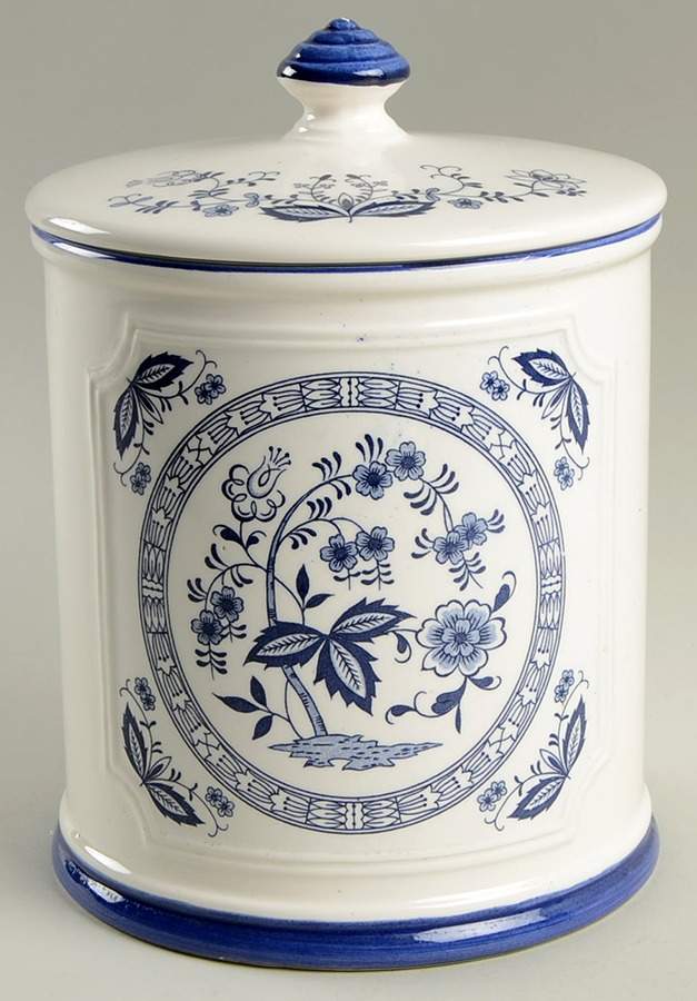 Heritage Blue Large Canister & Lid by Japan-1