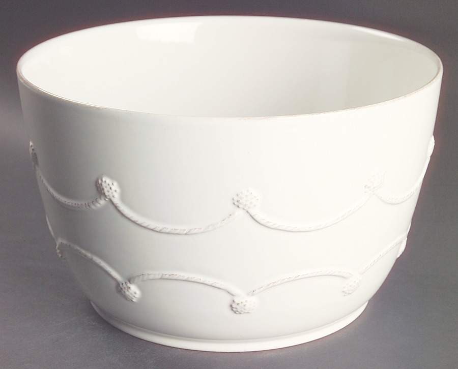 Berry and Thread Whitewash 9" Salad Serving Bowl by Juliska Ceramics-1