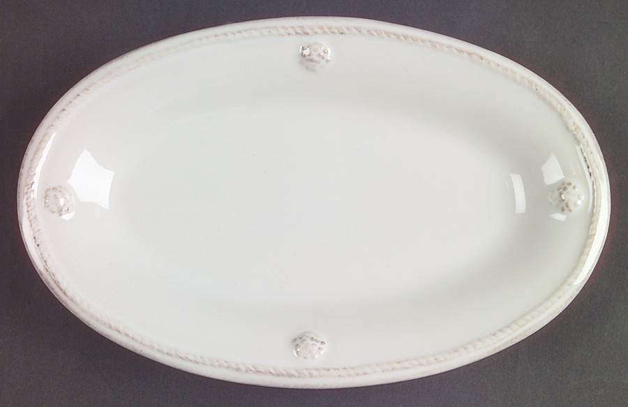 Berry and Thread Whitewash 7" Oval Serving Platter by Juliska Ceramics-1