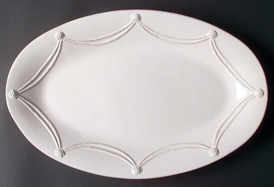 Berry and Thread Whitewash 18" Oval Serving Platter by Juliska Ceramics-1