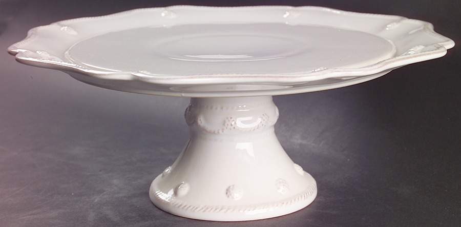Berry and Thread Whitewash 11" Diameter Pedestal Cake Stand by Juliska Ceramics-1