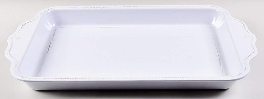 Berry and Thread Whitewash 23" Melamine Handled Rectangular Serving Tray by Juliska Ceramics-1