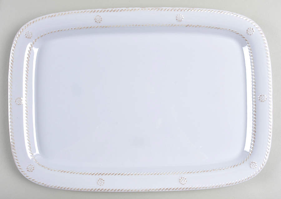Berry and Thread Whitewash 16" Melamine Oval Serving Platter by Juliska Ceramics-1