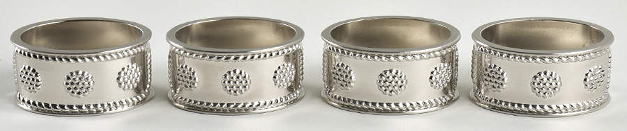 Berry and Thread Whitewash Metal Napkin Ring - Set of 4 by Juliska Ceramics-1
