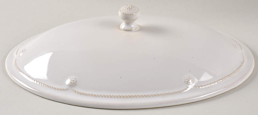 Berry and Thread Whitewash Lid for 3 Qt Oval Covered Casserole by Juliska Ceramics-1
