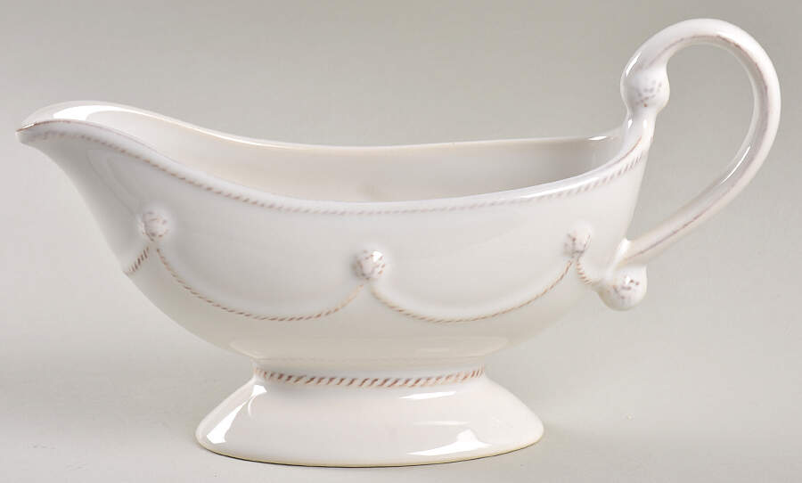 Berry and Thread Whitewash Gravy Boat by Juliska Ceramics-1