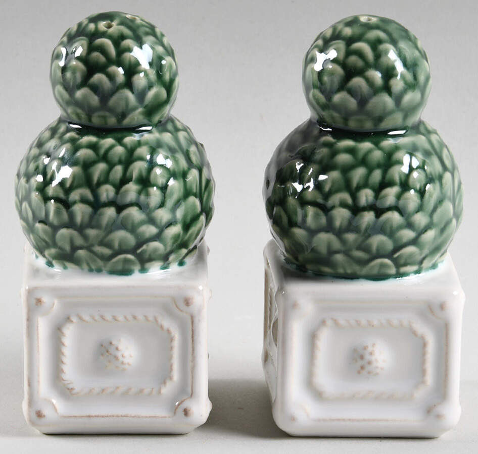 Berry and Thread Whitewash Figural Salt & Pepper Set by Juliska Ceramics-1