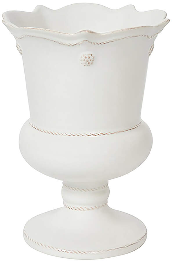 Berry and Thread Whitewash 8" Footed Vase by Juliska Ceramics-1