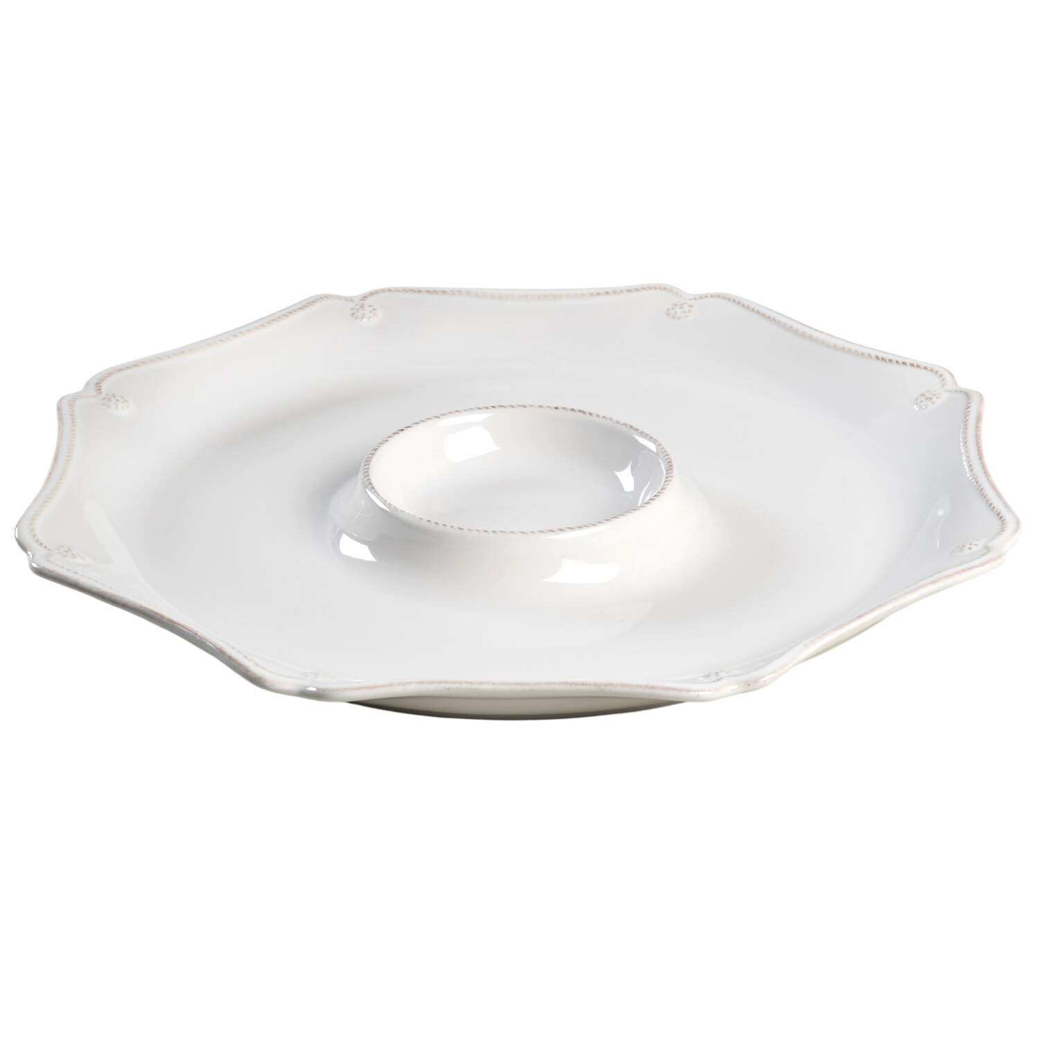 Berry and Thread Whitewash 1 Piece Chip & Dip by Juliska Ceramics-1
