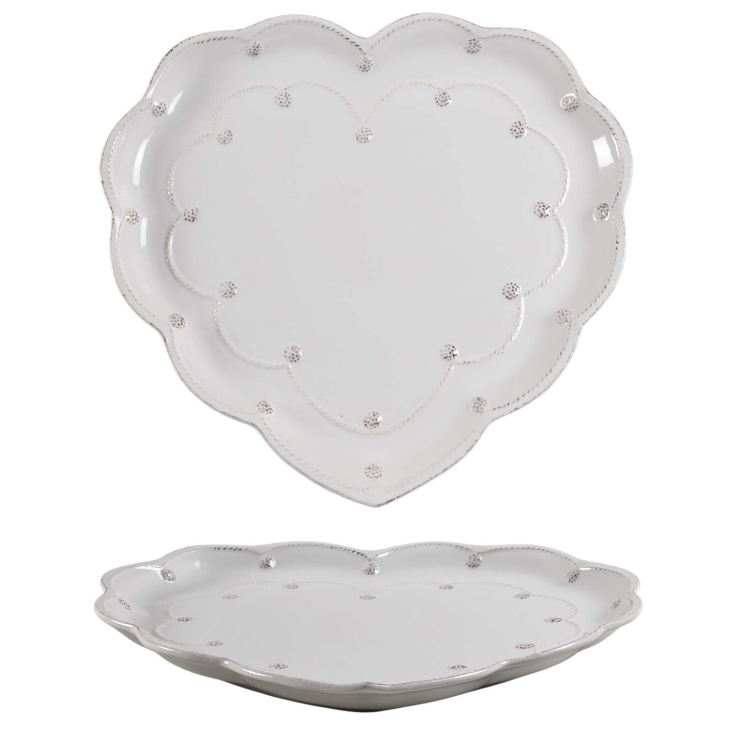 Berry and Thread Whitewash Heart Shaped Tray by Juliska Ceramics-1