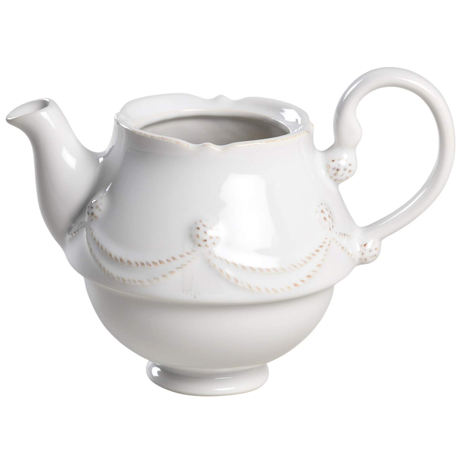 Berry and Thread Whitewash Tea for 1-Teapot No Lid by Juliska Ceramics-1