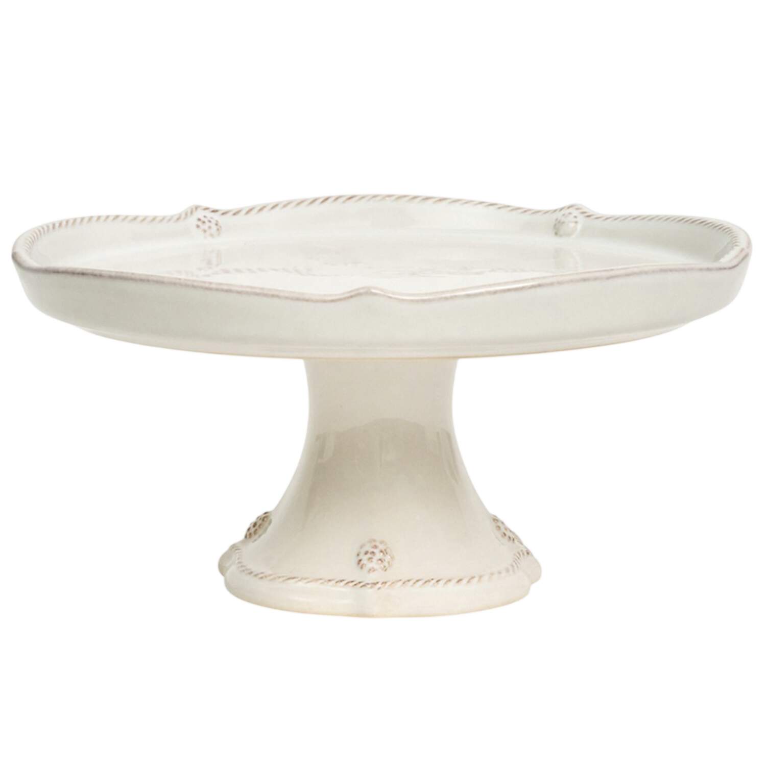 Berry and Thread Whitewash Cake Stand with 4"-5" Metal Pedestal  Hc by Juliska Ceramics-1