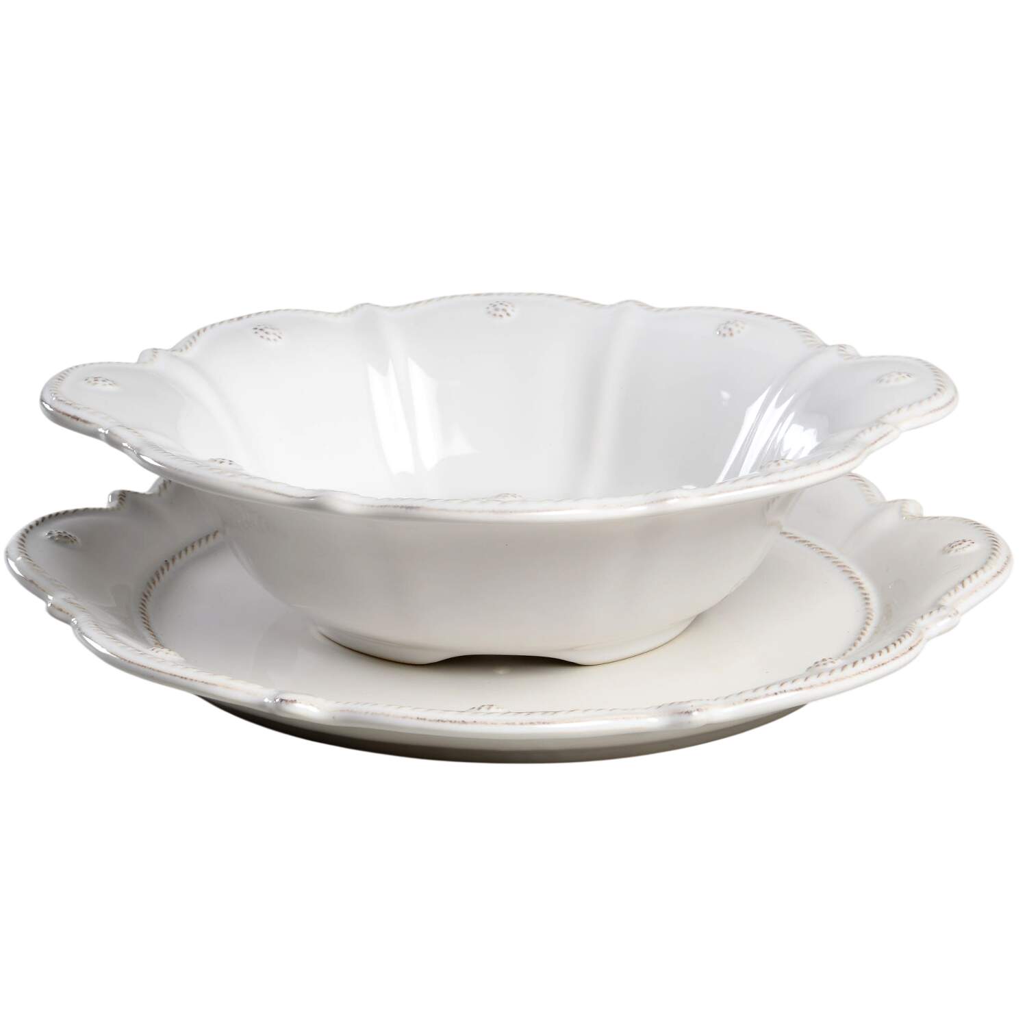 Berry and Thread Whitewash 2-Piece Drain Set by Juliska Ceramics-1