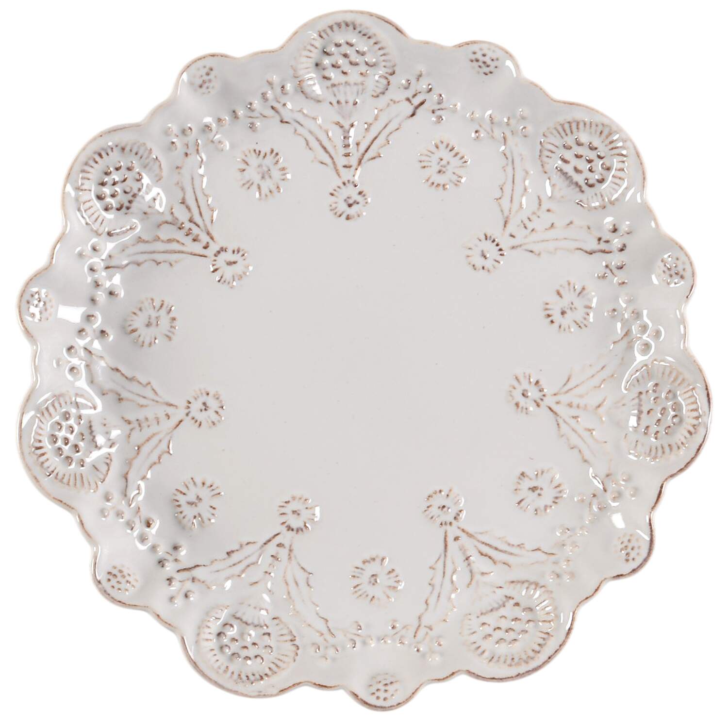 Berry and Thread Whitewash Salad/Dessert Plate by Juliska Ceramics-1