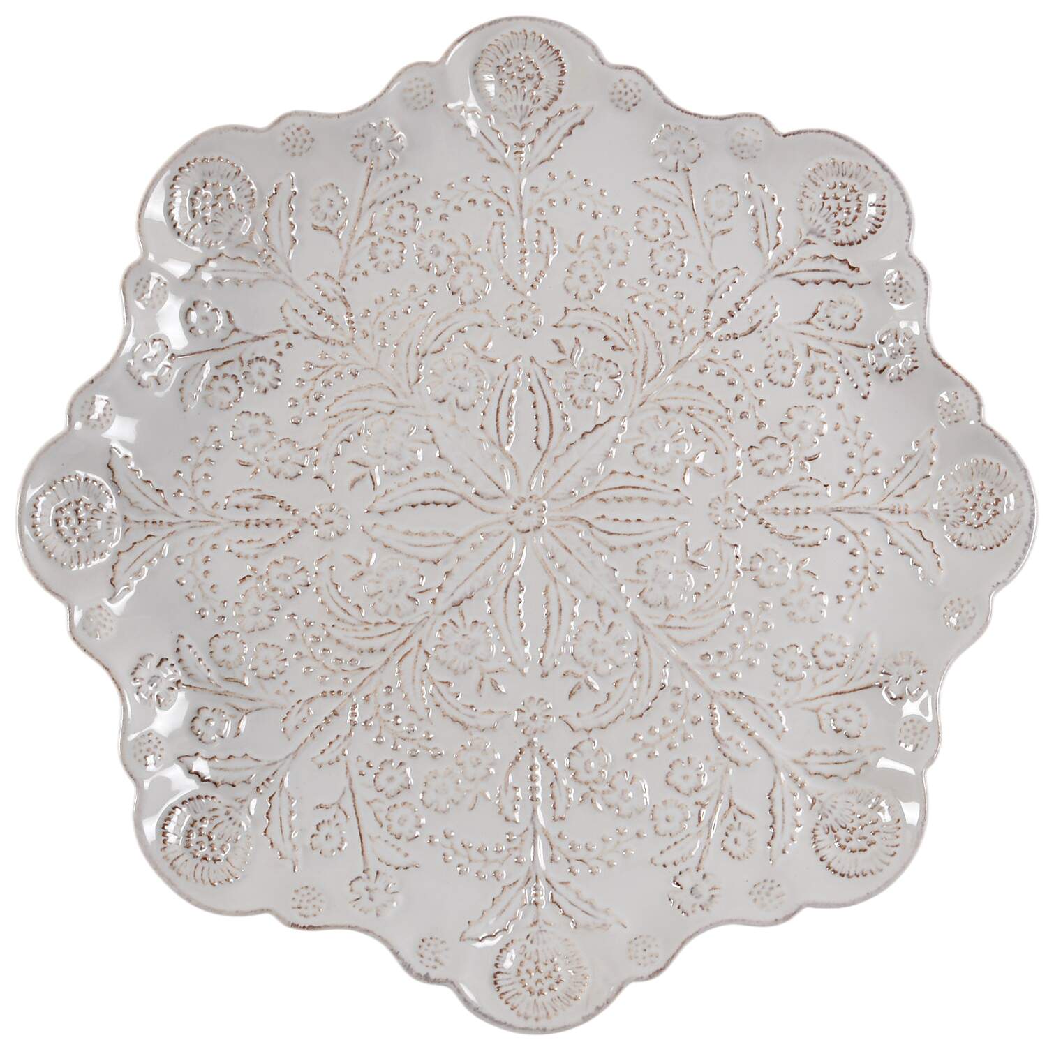 Berry and Thread Whitewash Service Plate (Charger) by Juliska Ceramics-1