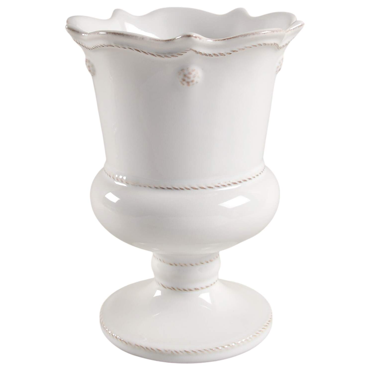 Berry and Thread Whitewash 8" Footed Vase by Juliska Ceramics-1