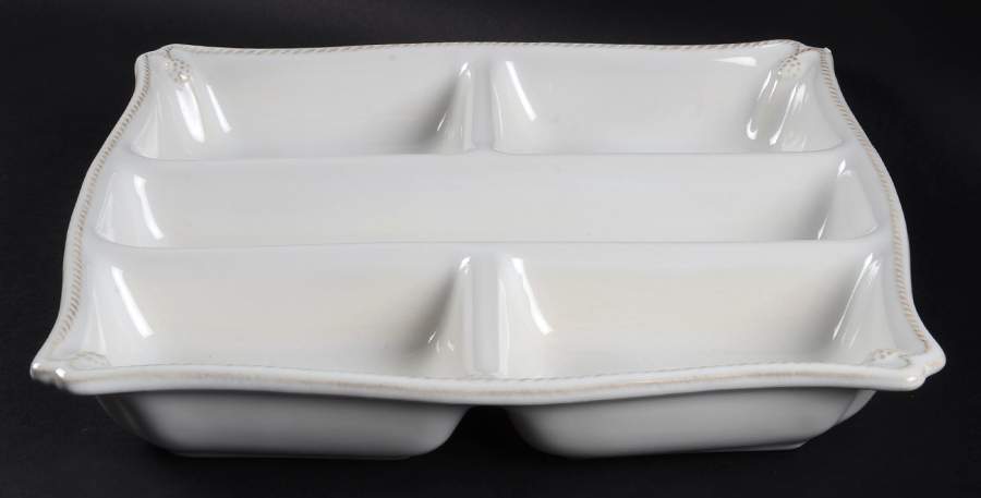 Berry and Thread Whitewash 5-Section Hors d'Oeuvre Dish by Juliska Ceramics-1