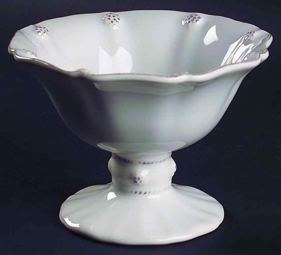 Berry and Thread Whitewash Small Compote by Juliska Ceramics-1