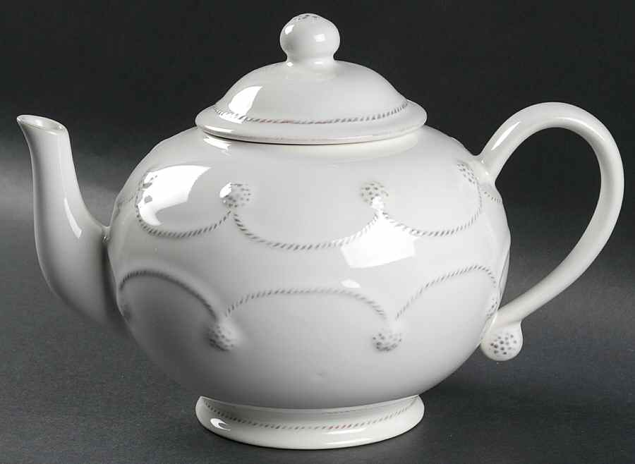 Berry and Thread Whitewash Teapot & Lid by Juliska Ceramics-1