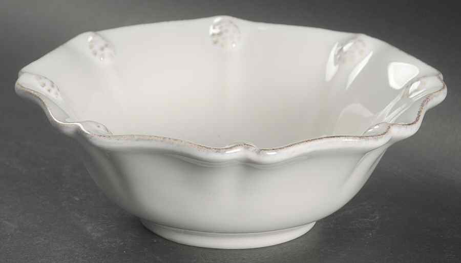Berry and Thread Whitewash Fruit/Dessert (Sauce) Bowl by Juliska Ceramics-1