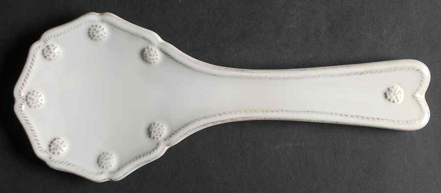 Berry and Thread Whitewash Spoon Rest/Holder (Holds 1 Spoon) by Juliska Ceramics-1