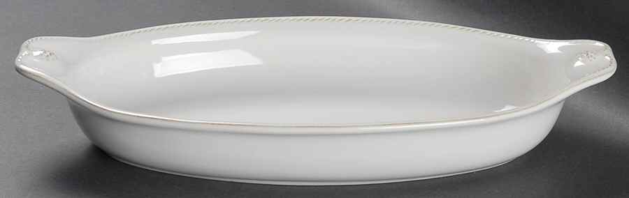 Berry and Thread Whitewash 13" Oval Baker by Juliska Ceramics-1