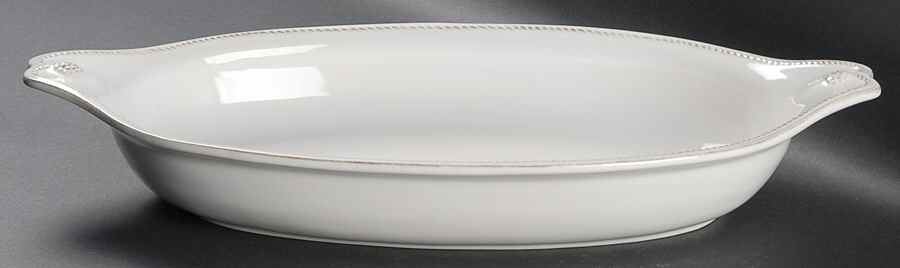 Berry and Thread Whitewash 17" Oval Baker by Juliska Ceramics-1