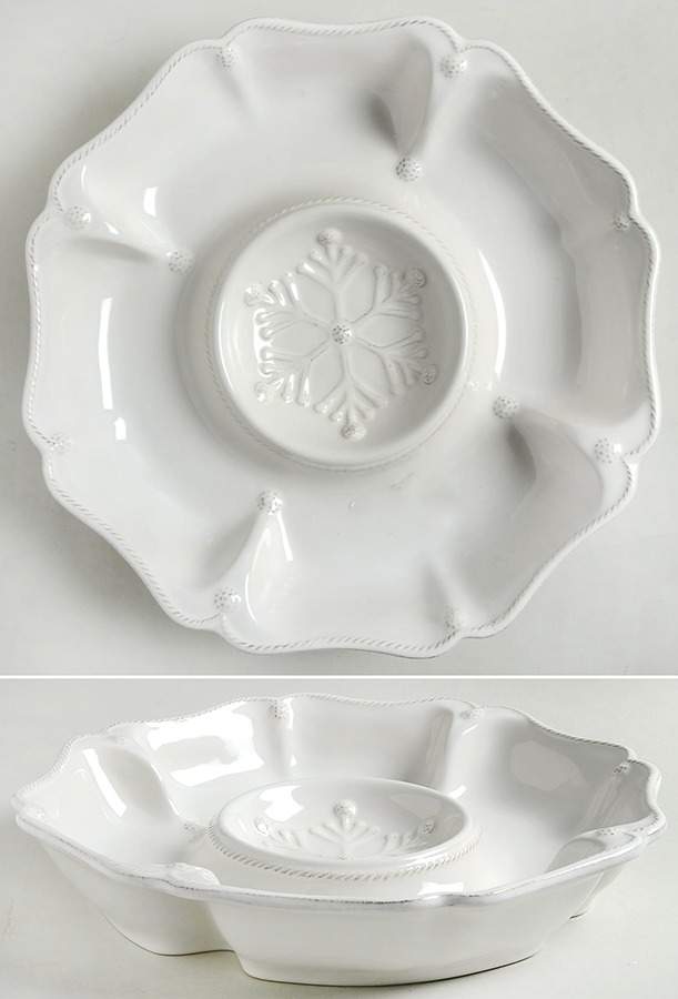 Berry and Thread Whitewash Hors d'oeuvre-2 Section by Juliska Ceramics-1