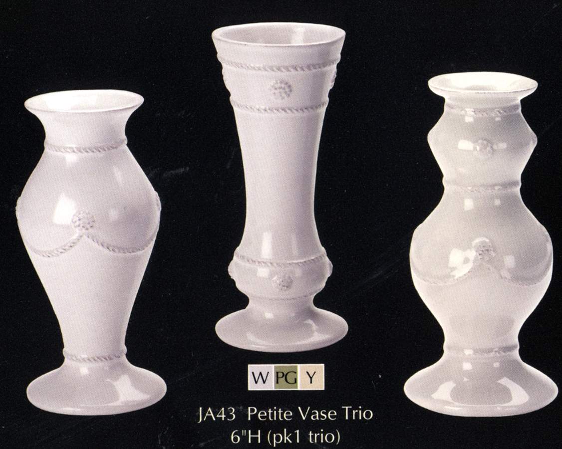 Berry and Thread Whitewash 6" Bud Vase (Set of 3 Motifs) by Juliska Ceramics-1