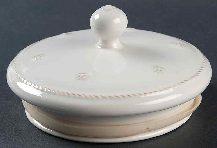 Berry and Thread Whitewash Lid for Dog Treats Holder/Jar by Juliska Ceramics-1