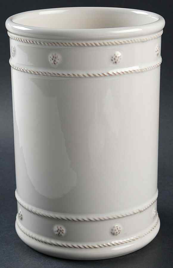 Berry and Thread Whitewash Dog Treats Holder/Jar No Lid by Juliska Ceramics-1